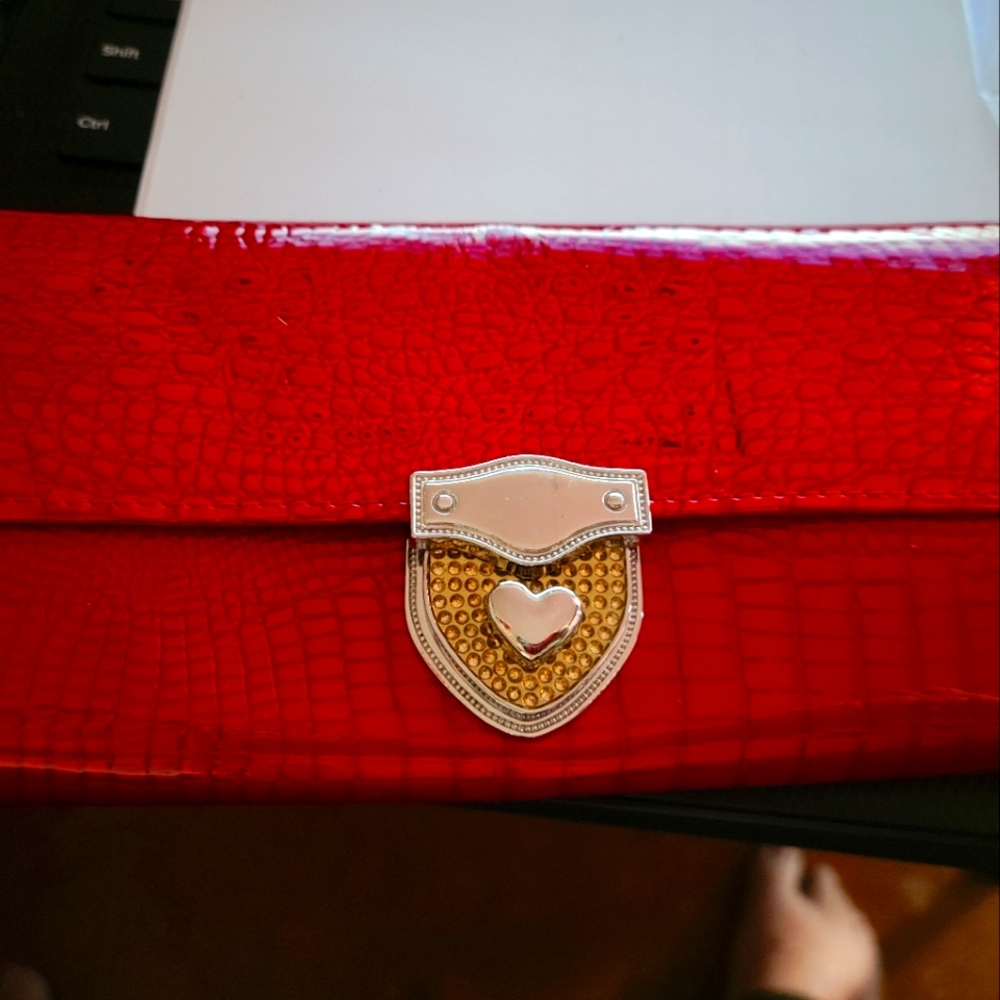 Red Faux Gator Wallet